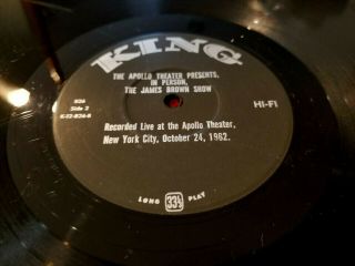 James Brown Live At The Apollo LP PRESS King 826 VOLUME 1 MONO 3