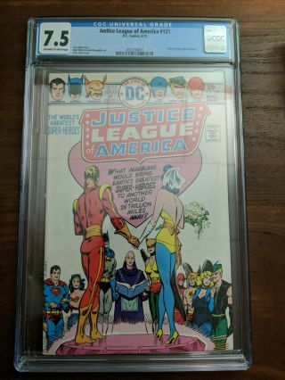 1975 Justice League Of America 121 Cgc 7.  5 Ow - W Dc Comics