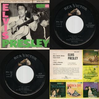 (self - Titled Ad Back) Elvis Presley Rca Victor Epa - 747 Origianl 1956 Rockabilly
