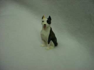 Pitbull Puppy Dog Figurine Resin Hand Painted Miniature Sm Mini Pit Bull Brindle