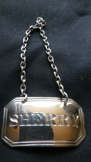 A Victorian Rectangular Silver Sherry Wine Decanter Label 1855