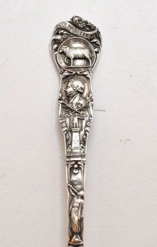 Seal Of Salt Lake City Mechanics Sterling Silver Souvenir Spoon