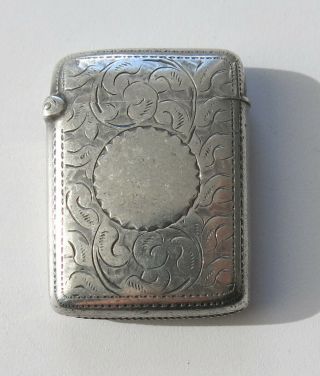 Antique Victorian British Sterling Silver Vesta Case C.  1897
