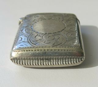Antique Victorian British Sterling Silver Vesta Case c.  1897 4