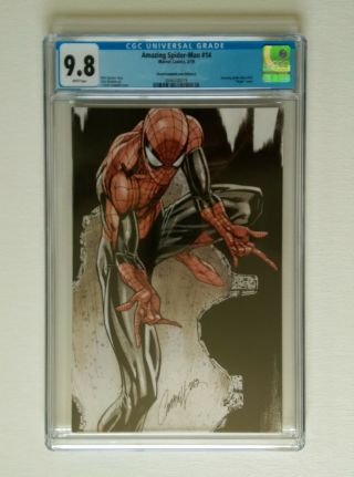 Spider - Man 14 - Cgc 9.  8 J Scott Campbell Virgin Sketch Cover E 1250 Made