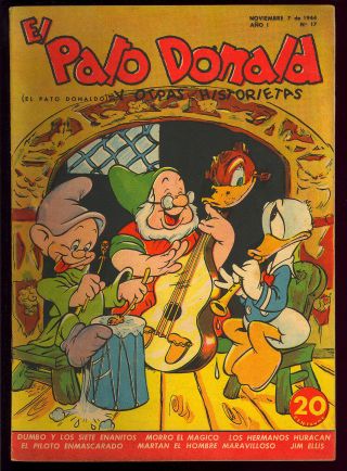 Donald Duck V1 17 Rare Sub - Mariner Foreign Ed.  Carl Barks Disney Comic 1944 Fn,