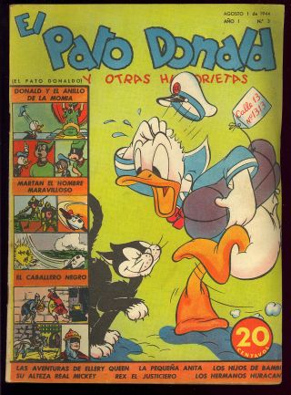 Donald Duck V1 3 Rare Sub - Mariner Foreign Ed.  Carl Barks Disney Comic 1944 Fn -