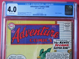 Adventure Comics 260 - CGC 4.  0 - DC 1959 Key - 1st Silver Age Aquaman,  Origin 2