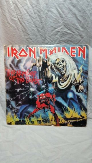 Iron Maiden ‎the Number Of The Beast Vinyl Record Lp 12 " 1982 Harvest ‎st - 12202