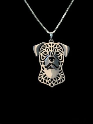 Rottweiler Dog Pendant Necklace Silver Animal Rescue Donation