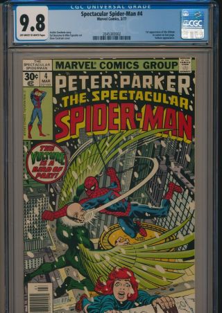 Marvel Spectacular Spider - Man 4 1977 Cgc 9.  8 Ow/wp 1st Appearance Hitman
