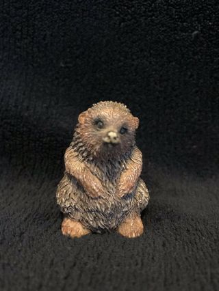 Tiny Hedgehog Resin Figurine,  1 3/4 ",  Vintage