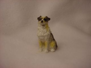 Australian Shepherd Blue Merle Docked Figurine Dog Miniature Small Mini Aussie