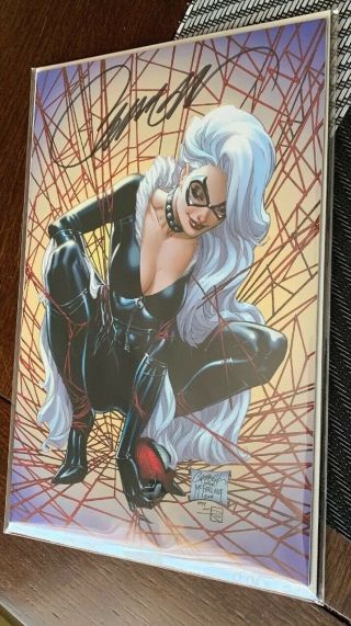 Black Cat 1 Campbell Sdcc Virgin Variant F Spider - Man Signed Nm In Hand