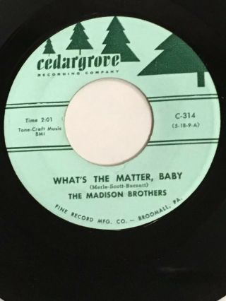 Madison Brothers What’s The Matter Baby/trusting In You On Cedargrove ‘60 Vg,