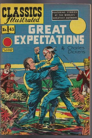Classics Illustrated 43 (hrn 62) Great Expectations Vg,  Short Split Top Left Spi