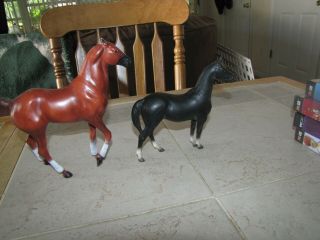 2 Vintage Hartland & Breyer Molding Co.  Plastic Model Toy Horses
