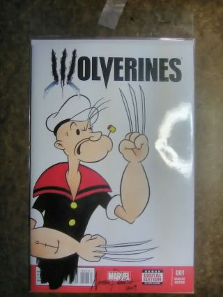 Wolverine Popeye 1 Comic Art Marvel Tattoo Color Parrish Painting Beer