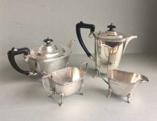 Vintage Silver Plate Teapot - Coffee Pot - Sugar Bowl - Milk Jug