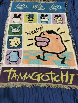 Tamagotchi Blanket Afghan 1997 Goodwin Weavers