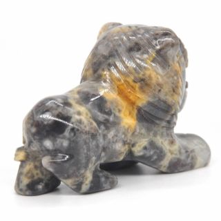 Stone Lion Carved Crazy Lace Agate Crystal Gemstone Animal Figurine Statue 2 