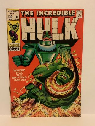 Incredible Hulk 113 Silver Age Marvel Comic Book 1968 W Sandman Appearance