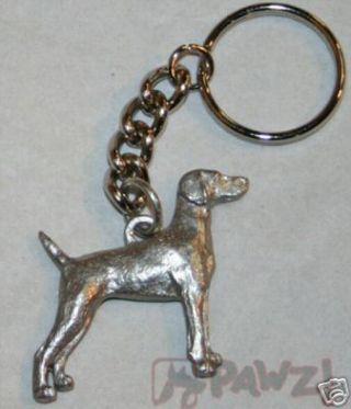 Weimaraner Dog Fine Pewter Keychain Key Chain Ring