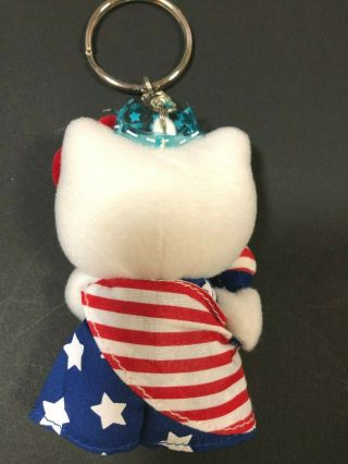 Hello Kitty Mascot key ring holder chain United States flag Plush Doll Sanrio 2