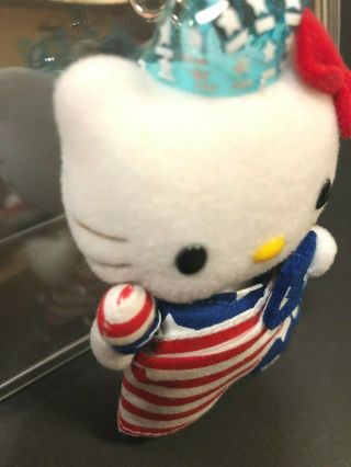 Hello Kitty Mascot key ring holder chain United States flag Plush Doll Sanrio 3