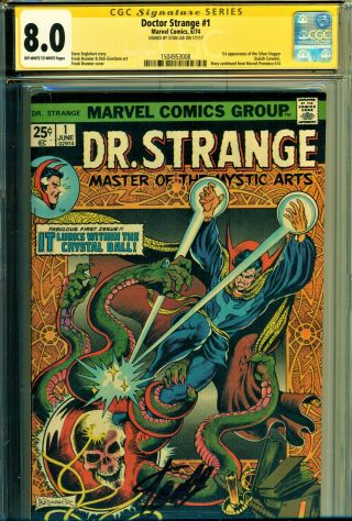 Doctor Strange - Master Of The Mystic Arts 1 1974 Cgc 8.  0 Signed By Stan Lee
