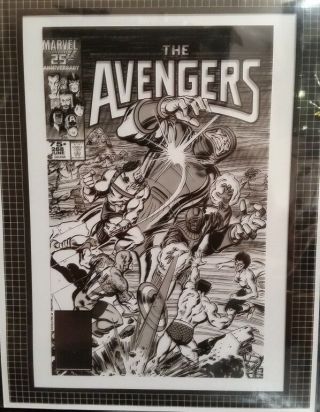 Marvel Comics Avengers 268 Rare Production Art Cover By Buscema Captain America