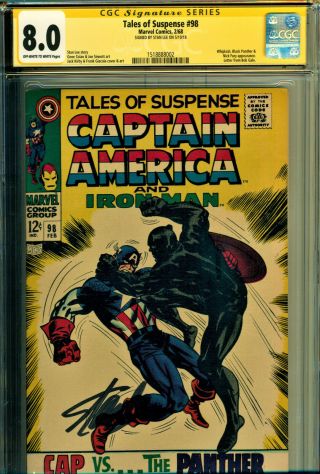 Tales Of Suspense 98 Cgc 8.  0 Ss Signed By Stan Lee - Cap Vs The Black Panter