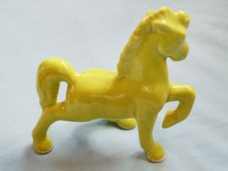 Vintage 1950s California Pottery Chartreuse Prancing Horse Pony Figurine