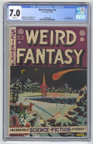 Weird Fantasy 12 Cgc 7.  0 Ec Comic White Pages Golden Age 10c