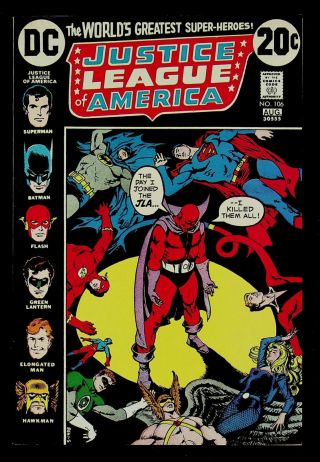 Justice League Of America 106 Vf Cardy Dillin Batman Superman Red Tornado Joins