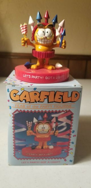 Garfield Figurine 1978 Year Of The Party Lets Party Got A Light?