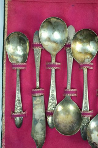 National Silver Co A1 Roses And Leaf Silverware 27 Piece Silverplate 4