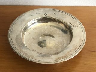 Antique Solid Silver Alms Dish - 115.  4 Grams