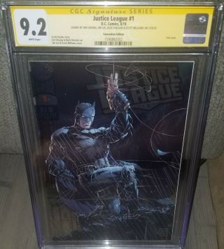 Justice League 1 Jim Lee Cgc Foil Variant 4x Signed Sdcc Dc Comics Batman Rare 2