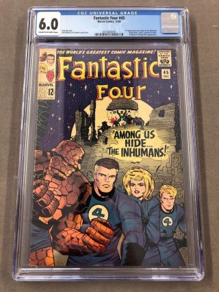 Marvel Comics Fantastic Four 45 Cgc 6.  0 1st Appearance Of The Inhumans