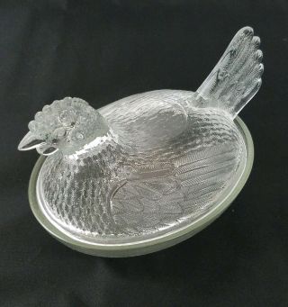 Indiana Glass Crystal Glass Chicken Hen On Nest Candy Dish