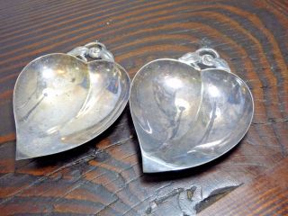 2 Tiffany & Co.  Sterling Silver Candy Dish Heart Leaf Number 22886 - 75.  0 Gm