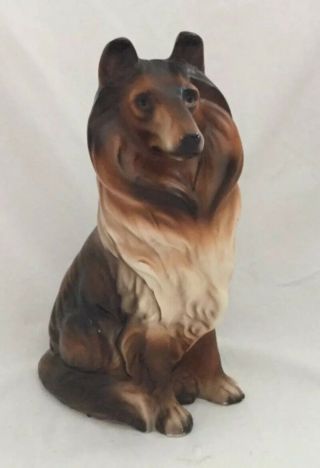 Vintage Japan Ceramic Collie Dog Figurine Lassie