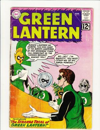 Green Lantern 11 1960 Gil Kane Cover/art Joe Giella Inks Strange Trial Reader
