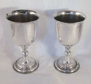 A Good Large Silver Plated Wine Goblets C1900 Deykin & Harrison