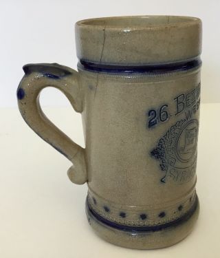 Vintage 26 Bezirks Turnfest - West NY - Syracuse NY 1896 Stoneware Cobalt Blue Stein 2
