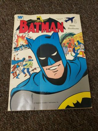 Vintage 1966 Batman Meets Blockbuster Coloring Book Whitman 1032 1966 Series 1