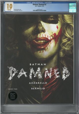 Batman: Damned 2 Cgc 10 Gem,  White Pages
