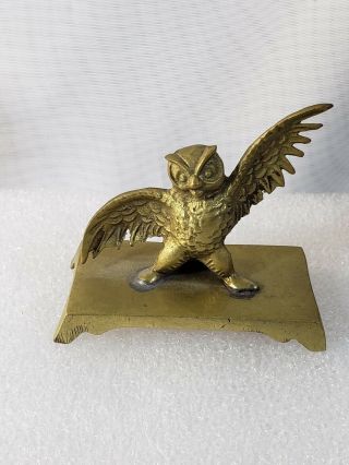 Vintage Collectible - Brass Owl Small 2 " Figurine With Plenty Of Owltitude
