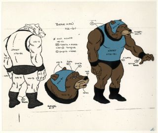 He - Man/she - Ra Masters Of The Universe Animation Art Bear Man Model Sheet